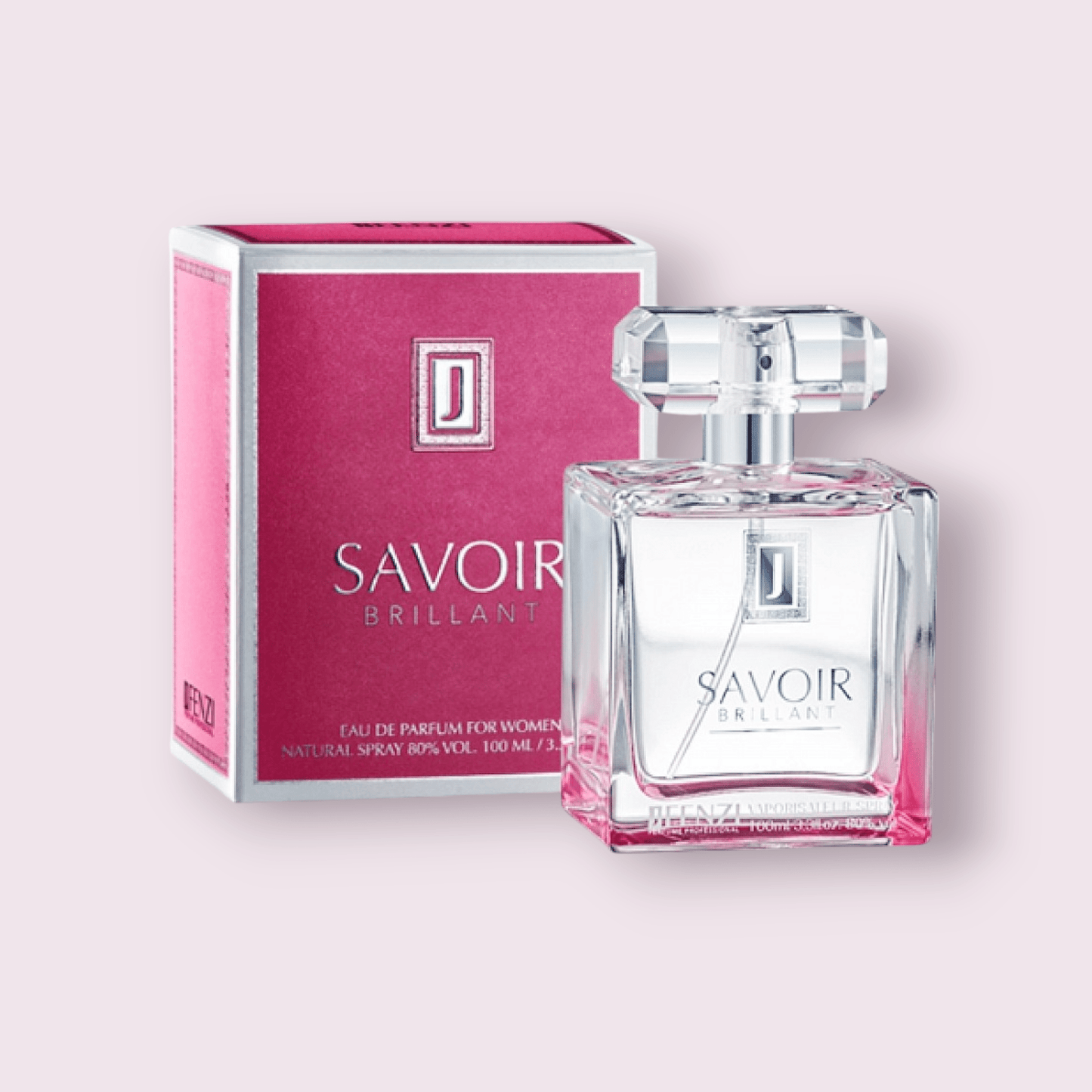 Envase y caja del perfume Maral inspirado en Bright Crystal. Diseño elegante y cristalino, el regalo ideal para mujeres que aman los aromas frescos y suaves.