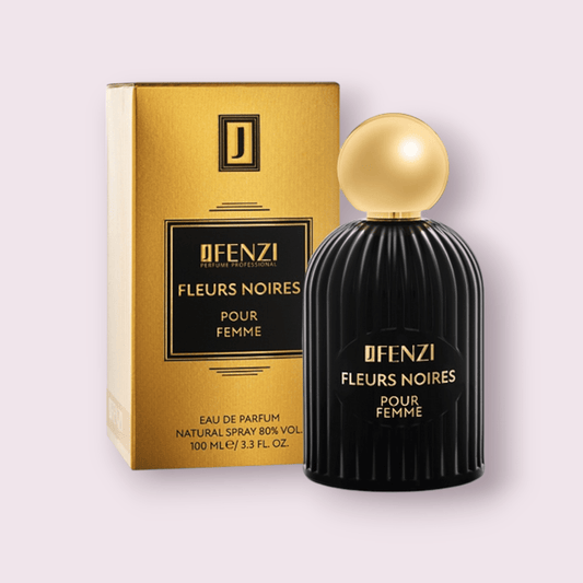 Presentación del perfume Maral inspirado en Black Orchid. Frasco elegante y caja de alta gama para una fragancia intensa, sofisticada y de larga duración.