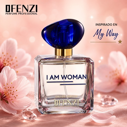 Frasco de perfume I Am Woman 100ml de Jfenzi, fragancia floral y femenina.