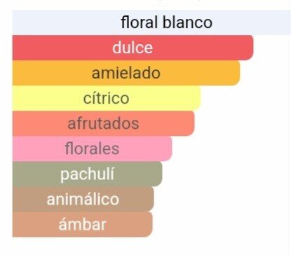 Notas olfativas de nuestra inspiración Lady Million: salida de frambuesa y limón de Amalfi, corazón de jazmín y flor de azahar, y un fondo dulce de miel y pachulí.
