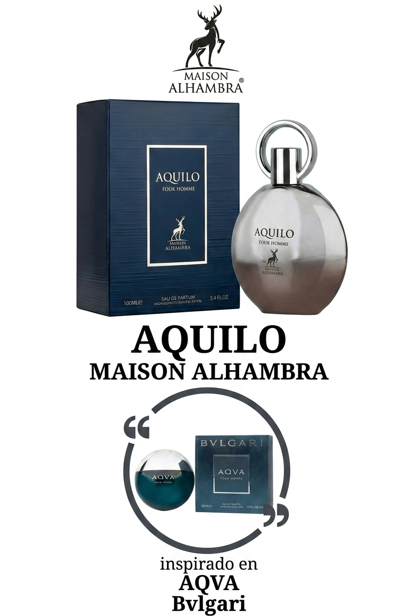 Perfume Aquilo Maison Alhambra 100ml ,la mejor inspiración de Aqva de Bvulgari