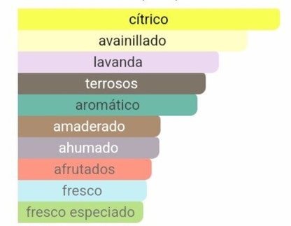 Pirámide olfativa: Salida de limón y lavanda, corazón de manzana y humo, y fondo de vainilla y vetiver.